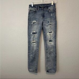 American Eagle Next Level AirFlex Slim Straight Distressed Jeans Mens Size 28X30